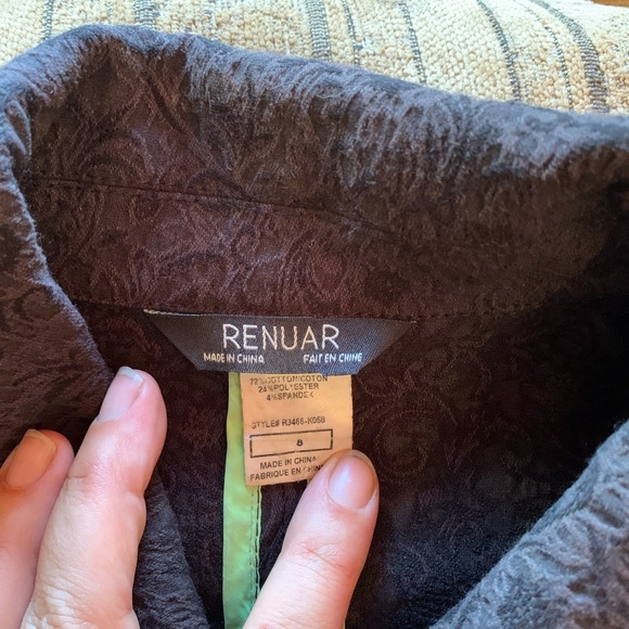 Renuar Black Textured Women's Blazer Pockets Dark Academia Preppy Vampire Witchy - Picture 9 of 13